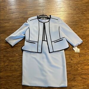 NEW!! Jasper Light Blue 2 piece Dress with Black Trim